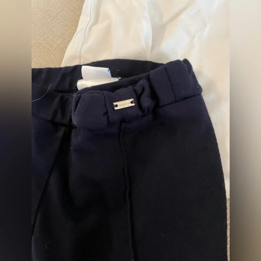 EUC Mayoral Boutique White Shirt and Navy Blue Pants